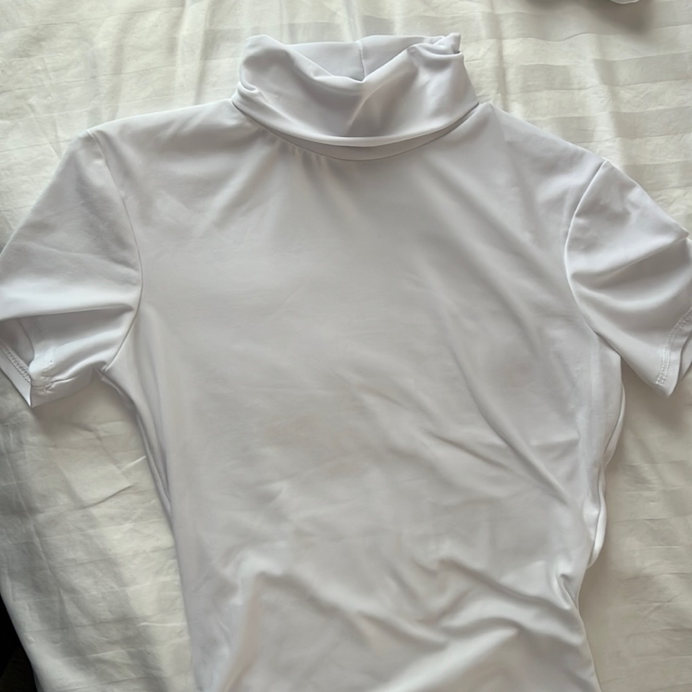 White turtle neck bodysuit